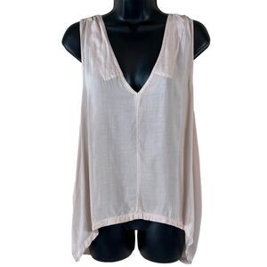 Piko 1988 blush hi lo sleeveless v-neck top